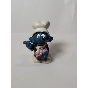 Schleich Peyo Smurf Vintage Figure 1983 GREEDY Birthday Cake Baker 20165